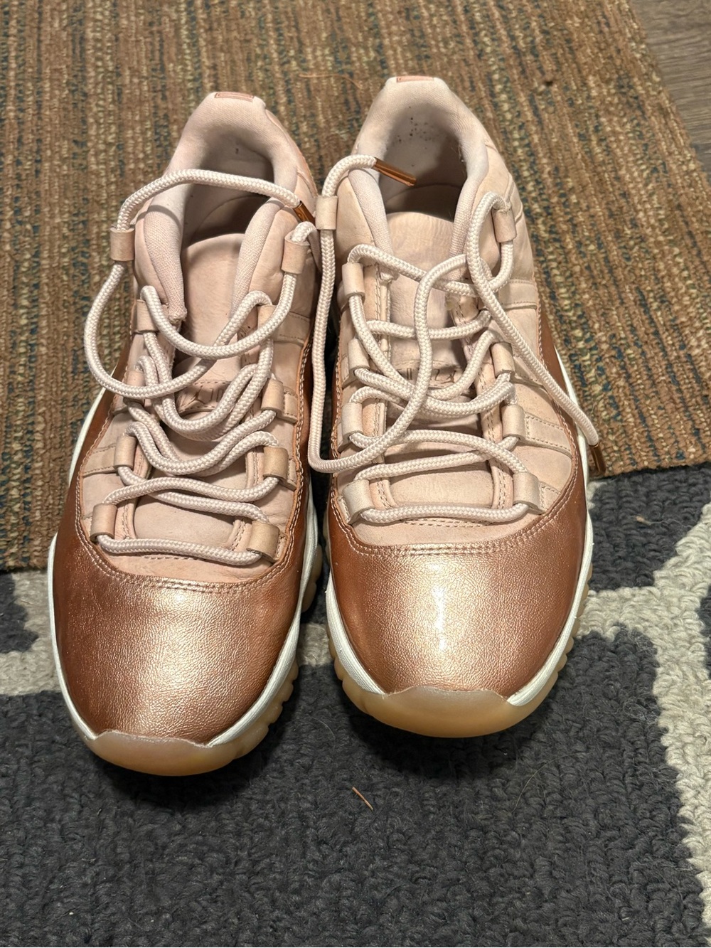 Jordan Low-Top Sneakers in Rose Gold and White